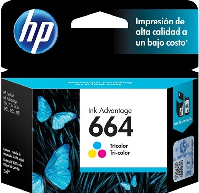 HP 664 (F6V28AL) CARTUCHO TRICOLOR INYECCIÓN DE TINTA - IMPRESORAS DESKJET INK ADVANTAGE 2135/3635 ALL-IN-ONE